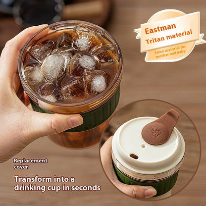 500ML Iced Brew Coffee Cup With Ice Cube Tray Leak Proof Versatile