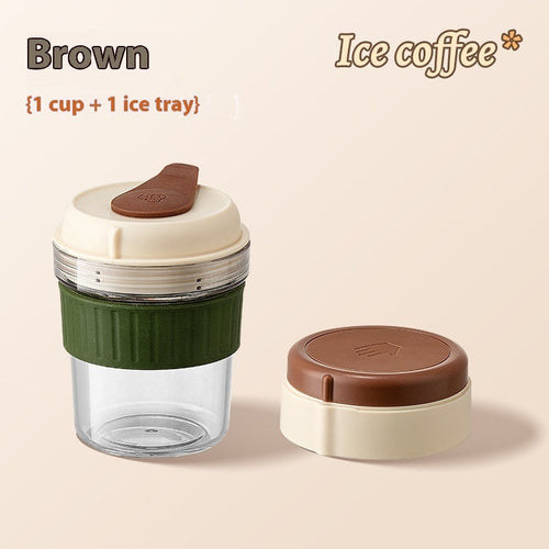 500ML Iced Brew Coffee Cup With Ice Cube Tray Leak Proof Versatile