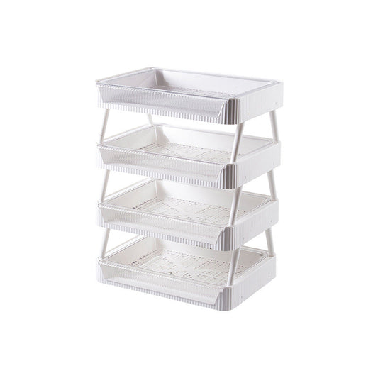 Kitchen Folding Storage Rack with Draining Basket Fruit Vegetable