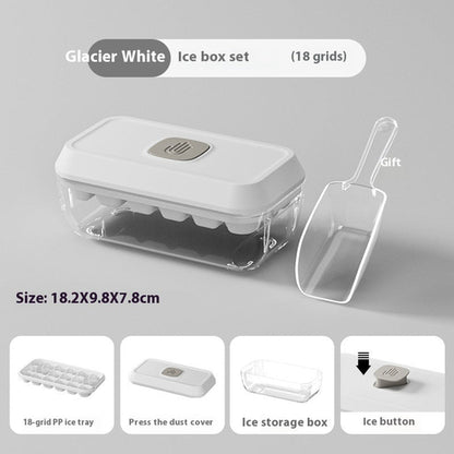 32 Grid Silicone Ice Cube Tray Mould With Lid Shovel Storage Box