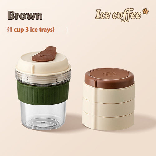 500ML Iced Brew Coffee Cup With Ice Cube Tray Leak Proof Versatile