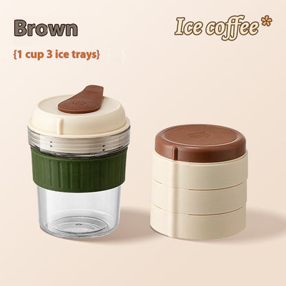 500ML Iced Brew Coffee Cup With Ice Cube Tray Leak Proof Versatile
