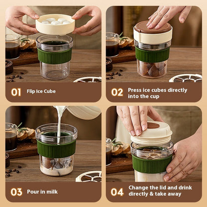 500ML Iced Brew Coffee Cup With Ice Cube Tray Leak Proof Versatile