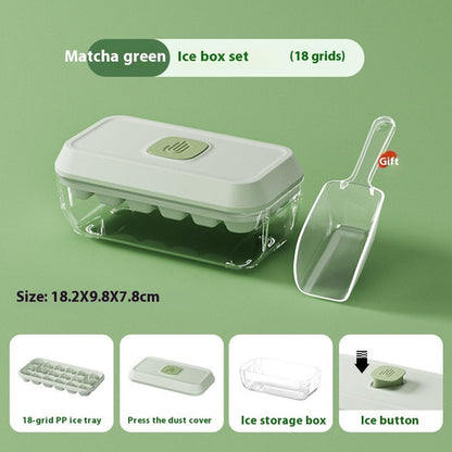 32 Grid Silicone Ice Cube Tray Mould With Lid Shovel Storage Box