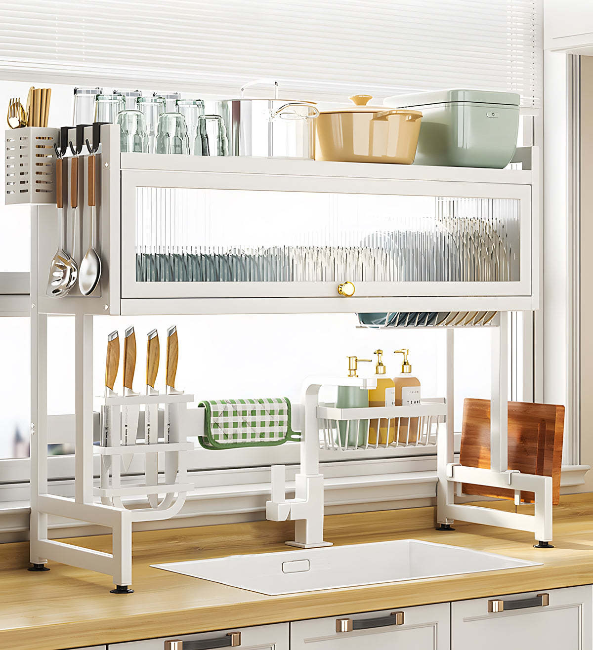 Kitchen Sink Storage Stand Surface Washed Bowl And Chopstick Rack