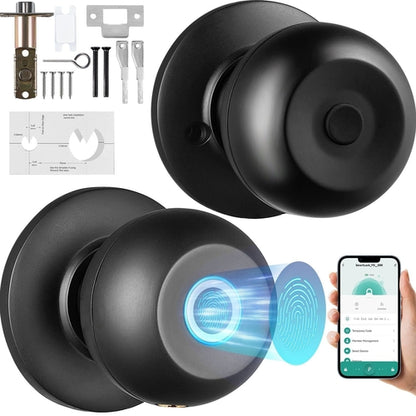 Smart Door Knob, Biometric Door Lock Bluetooth Smart Lock,