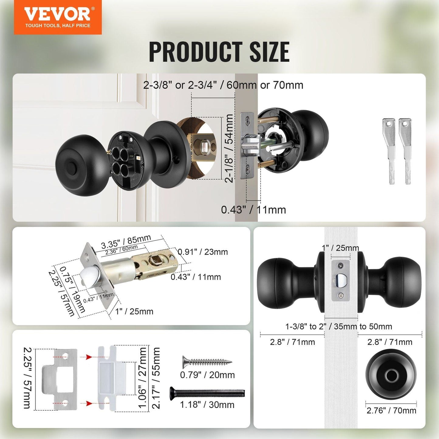 Smart Door Knob, Biometric Door Lock Bluetooth Smart Lock,