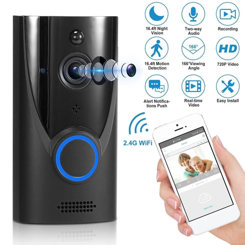 WiFi Video Doorbell Wireless Door Bell 720P HD WiFi Security Camera