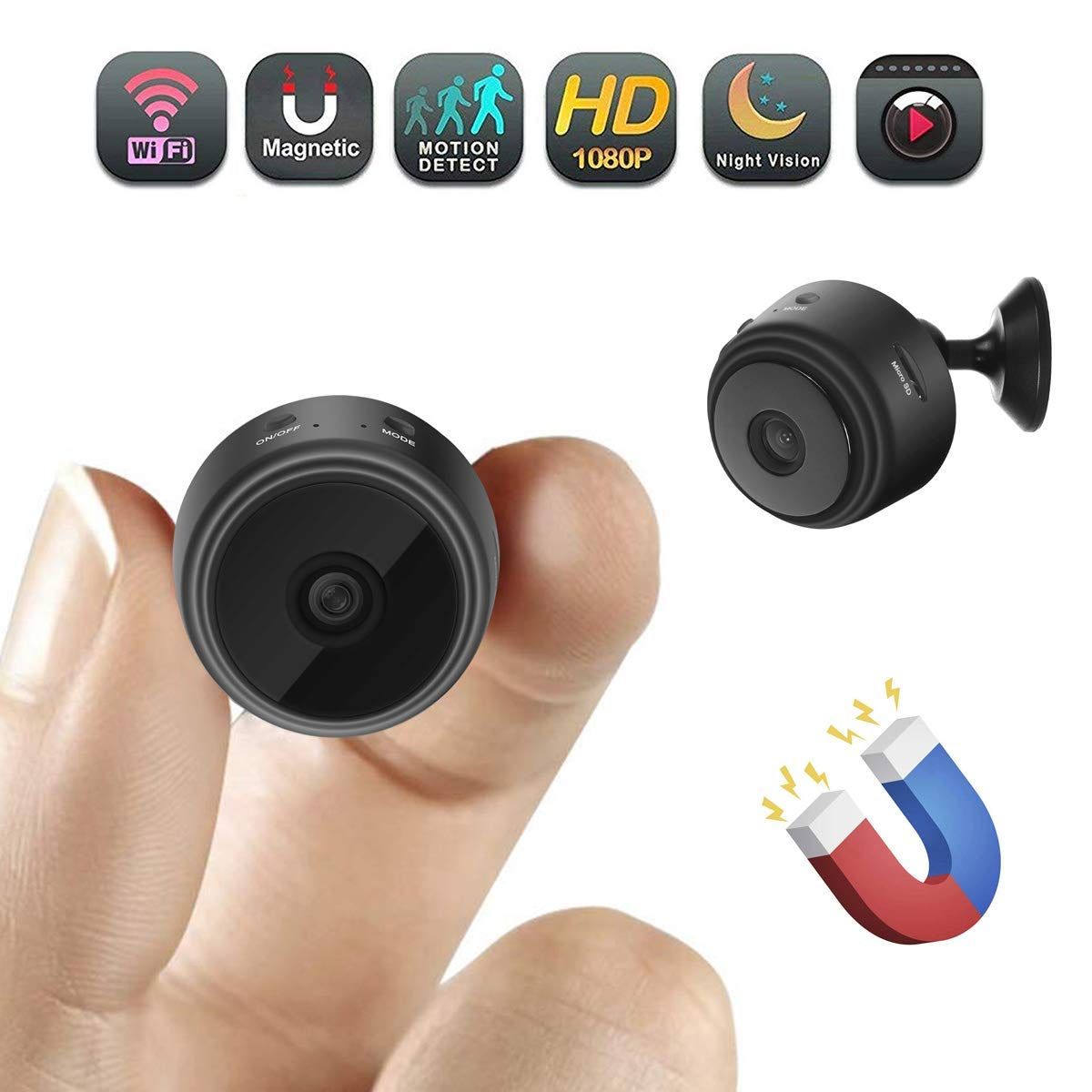 Compact Indoor Plug-in Smart Security Camera ; includes 64G SD Card;