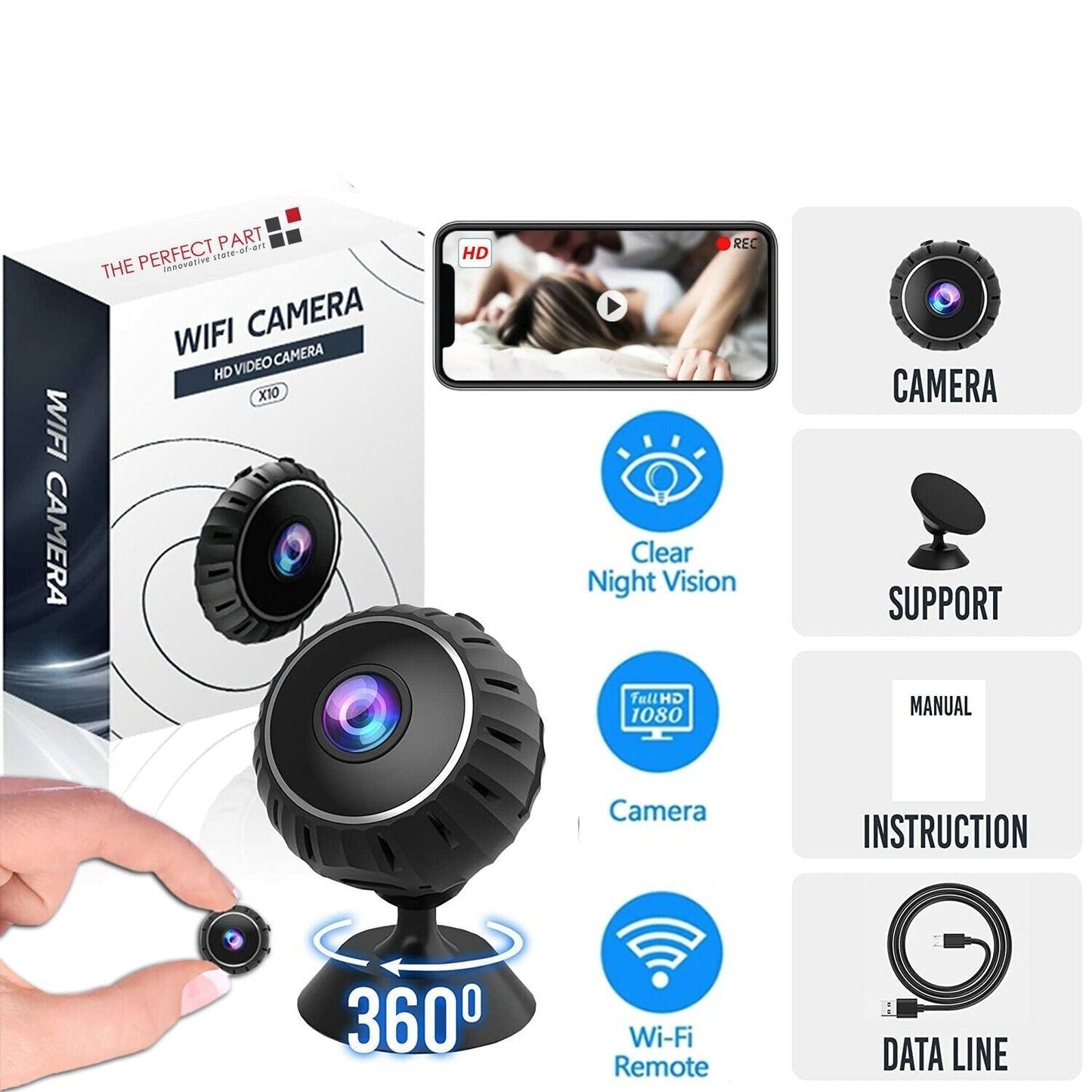 Mini Hidden Spy Nanny Camera Wireless Nanny Cam WiFi Home Security HD