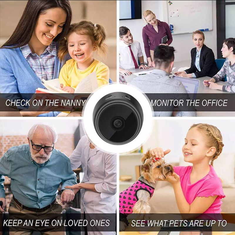 Compact Indoor Plug-in Smart Security Camera ; includes 64G SD Card;